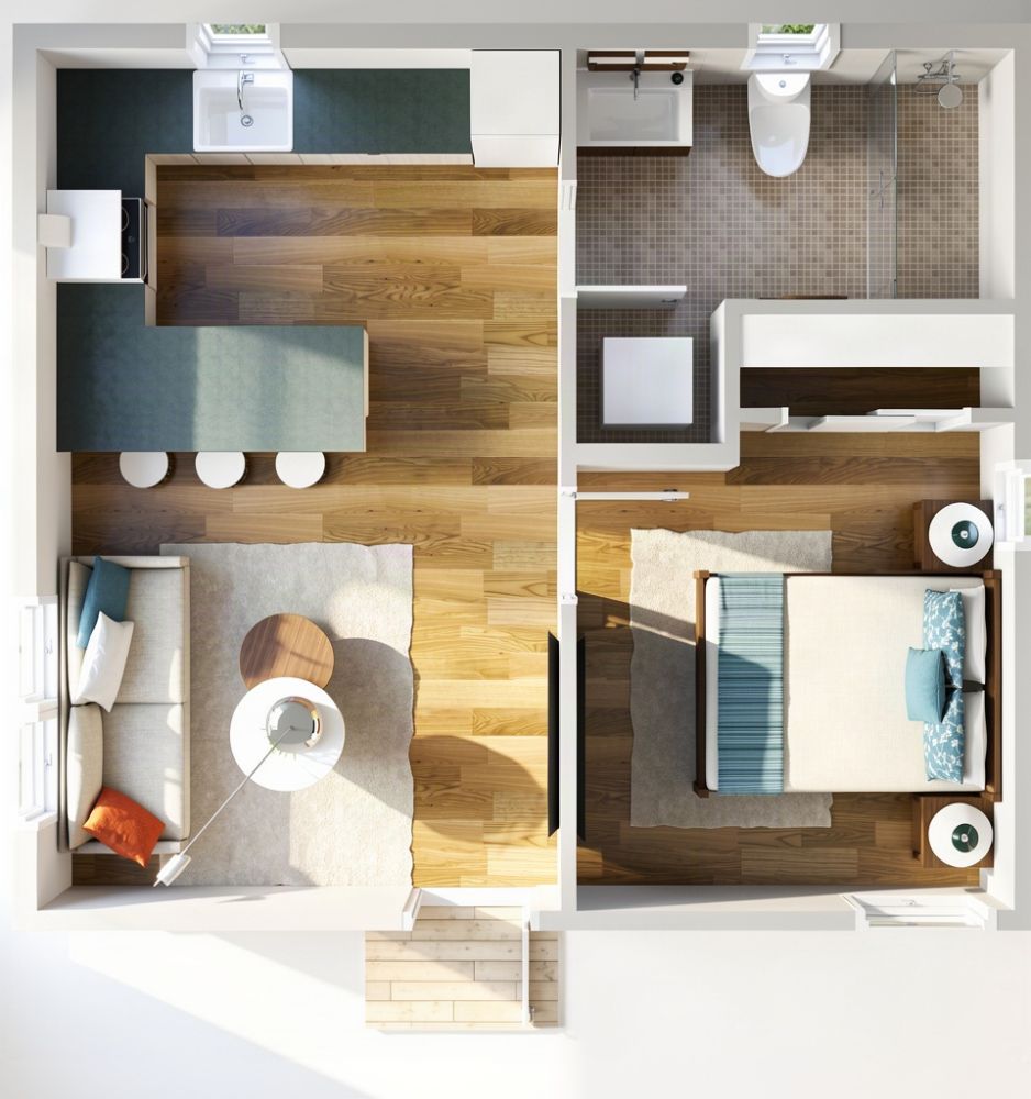 400 sq ft ADU Floor Plan