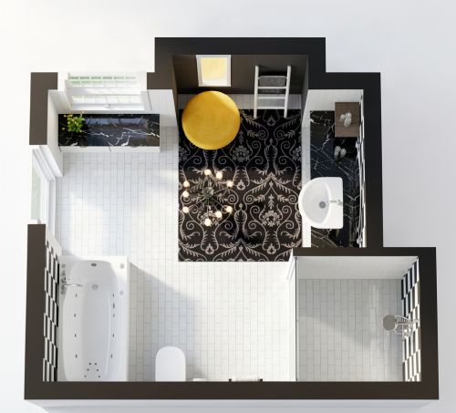 Luxury Modern Primary Bathroom Floor Plan