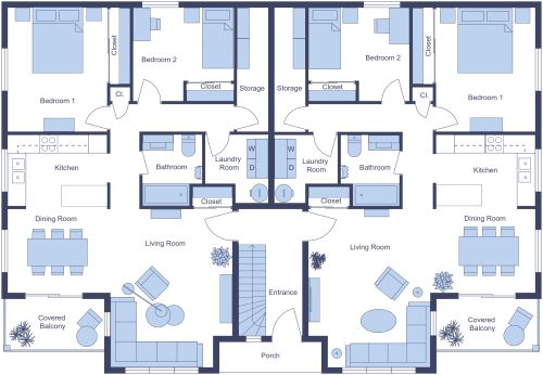 2 Story Fourplex