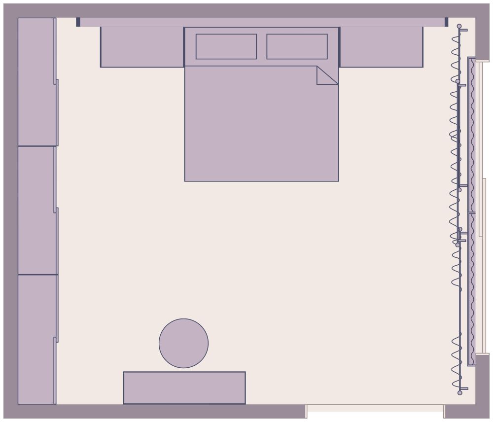 Luxury Bedroom Idea 2D Floor Plan