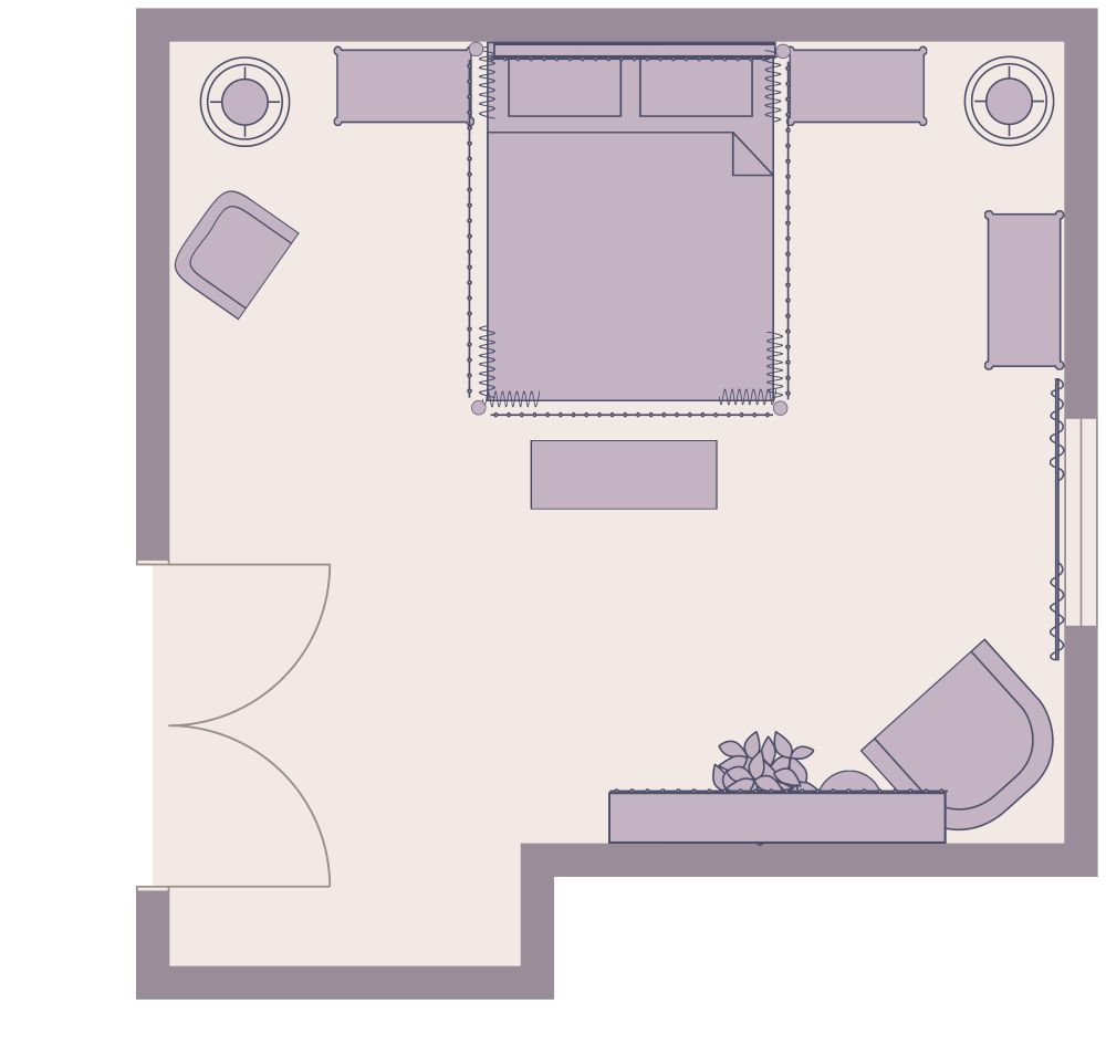 Cutecore Bedroom 2D Floor Plan