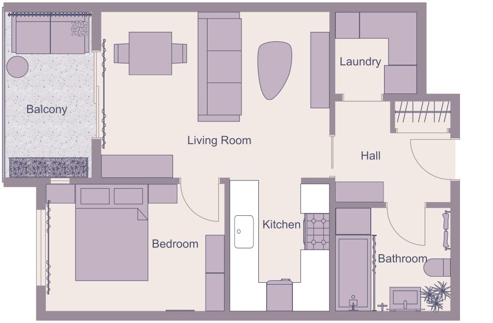Cutecore Apartment 2D Floor Plan
