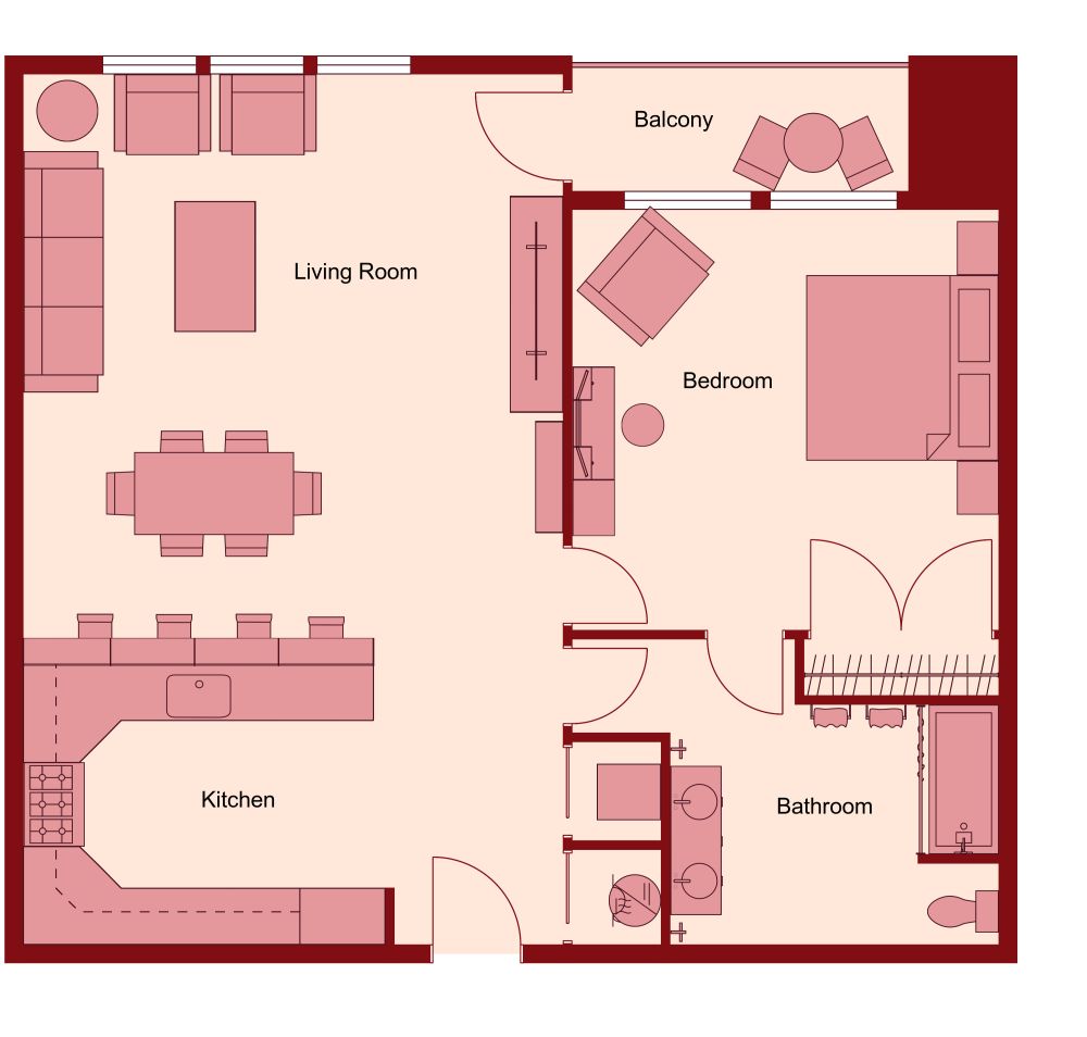 One Bedroom Condo 2D Floor Plan​
