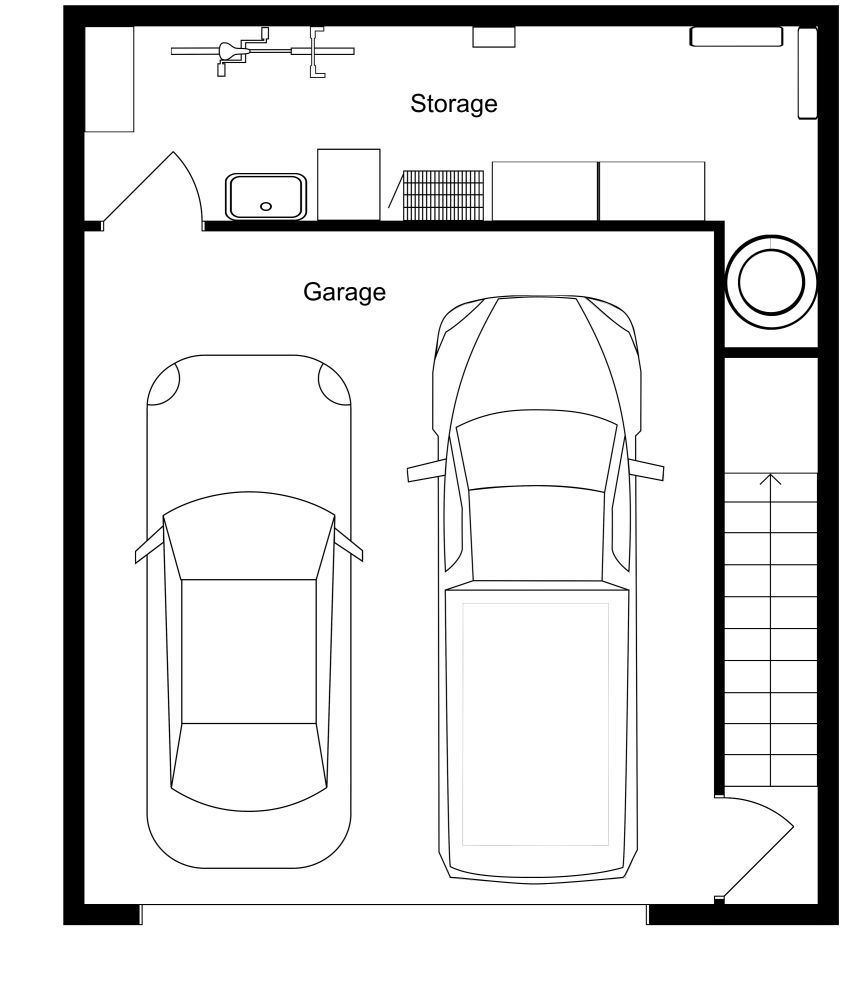 Condo 2D Floor Plan with Garage​