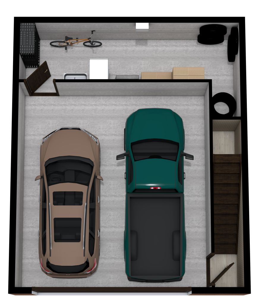 Condo 3D Floor Plan with Garage​