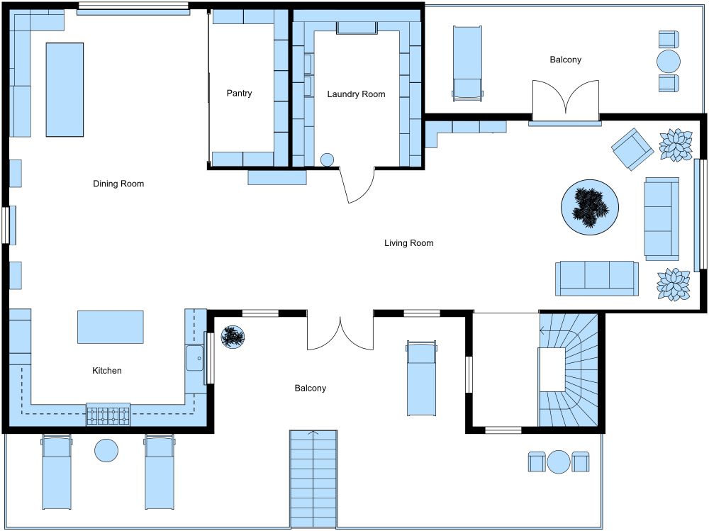 Reverse 2D Floor Plan Beach House