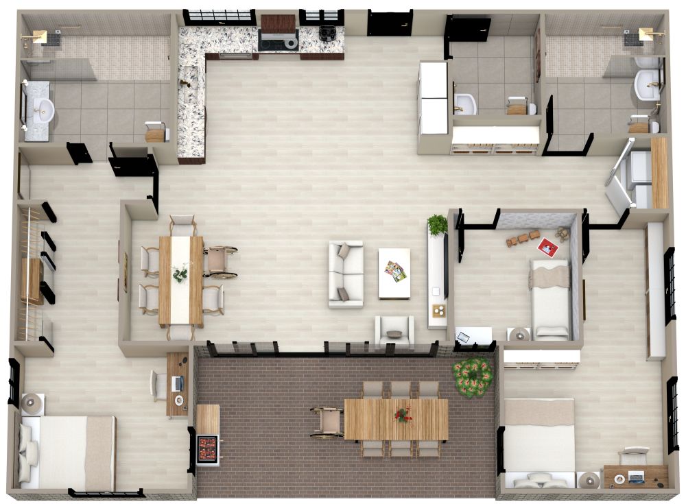 4-Zimmer barrierefreier Grundriss