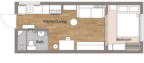 Tiny Studio Apartment Layout
