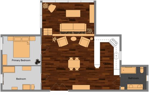 2 Bedroom Mid Century House Plan with Sunroom