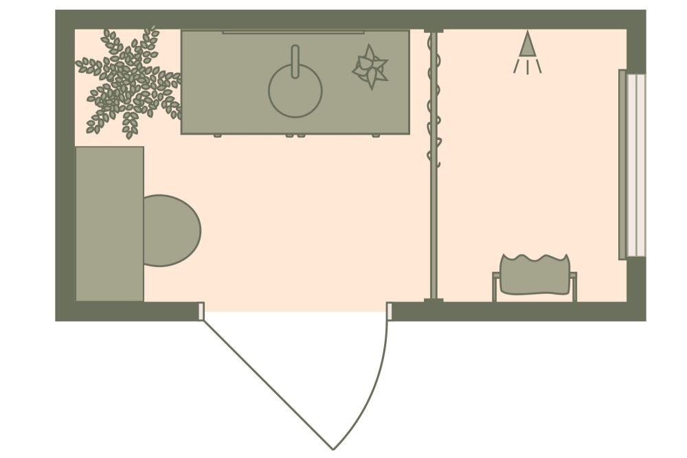 2d Transitional Design Bathroom Layout