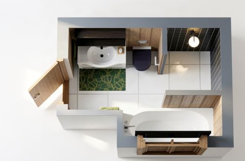 Full Bathroom Layout Southwestern Style