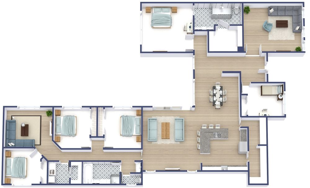 Spacious Floor Plan Two Living Rooms
