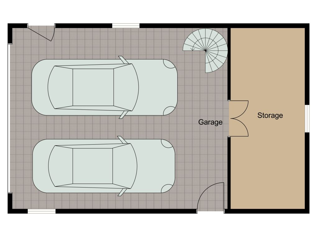 Ground Floor Garage Apartment Plan With Balcony