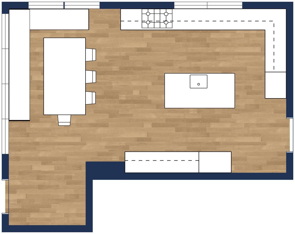Kitchen 2D Layout with Breakfast Nook