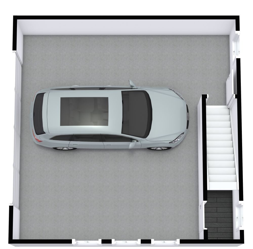 Ground Floor 1 Bedroom Apartment Built On Top of Garage 3D