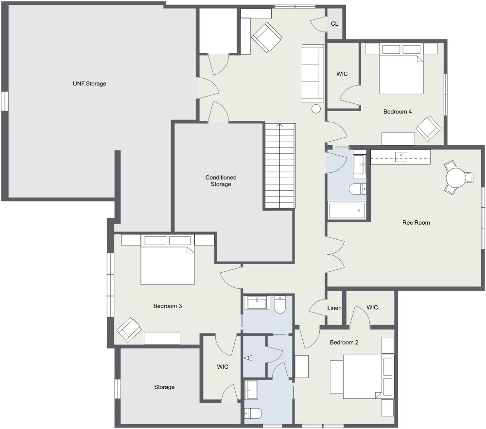 2 Level 4 Bedroom Home With 3 Car Garage, First Floor 2D