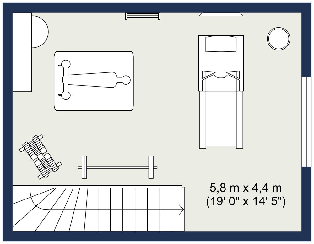 Small Home Gym Layout Ideas in 2D