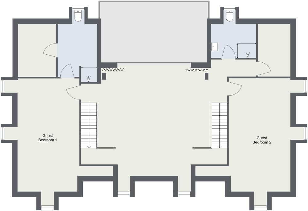Grand 3 Story 8 Bedroom 2D House Plan, Second Floor