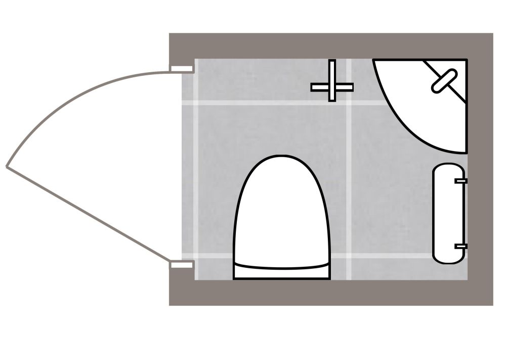 2D Floor Plan Small Powder Room Idea