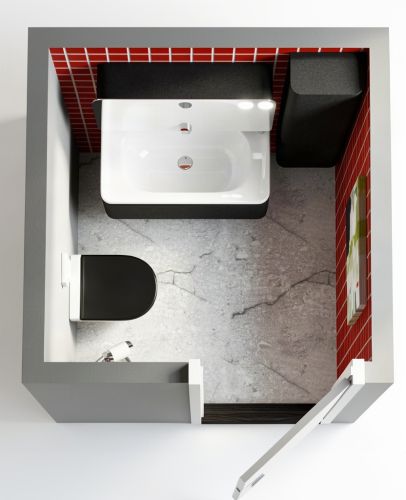 Black and Red Powder Room