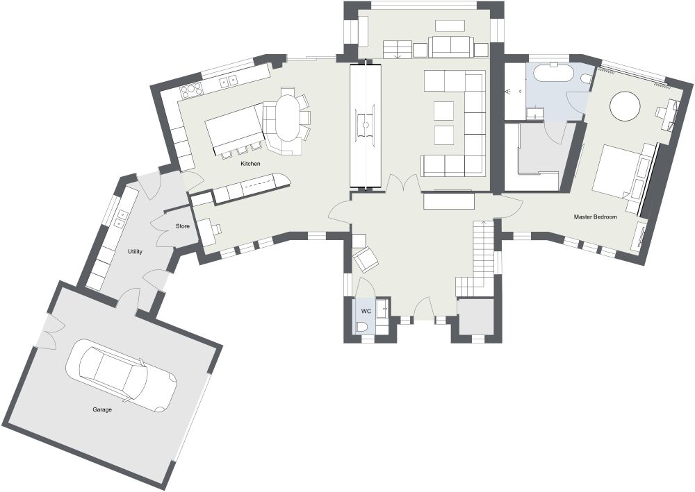 Interesting 2 Story House Plan in 2D