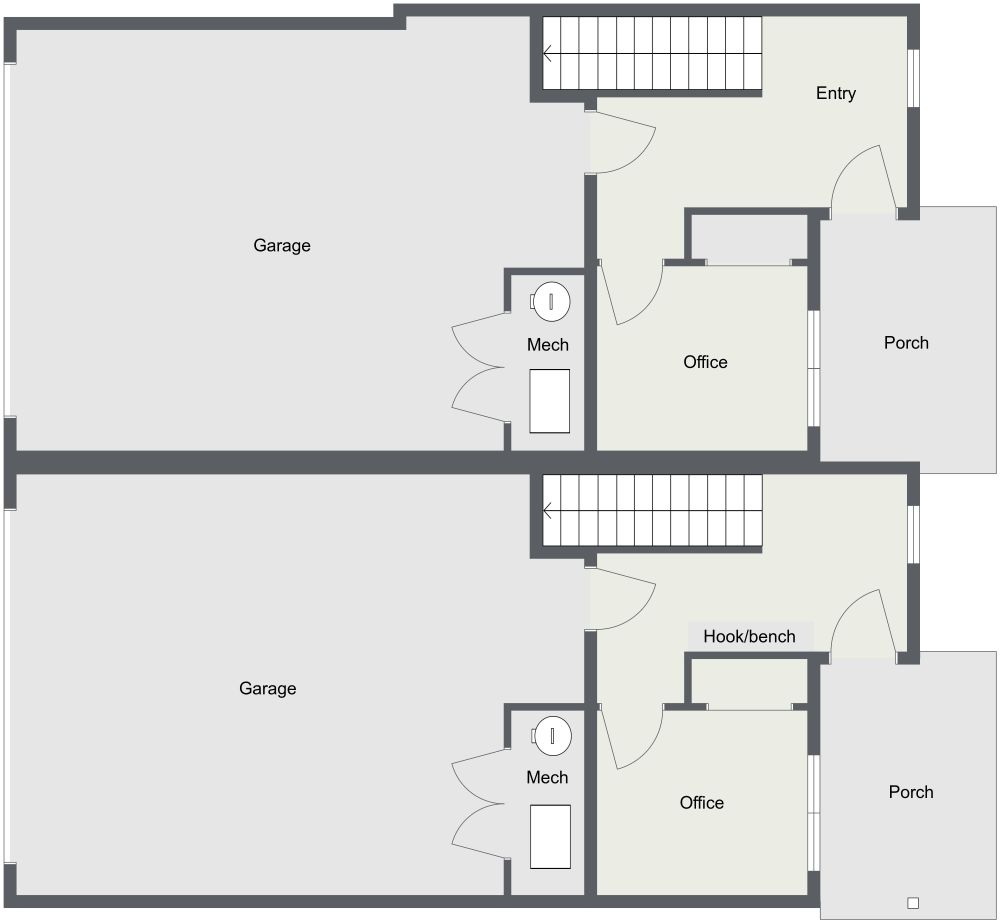 3 Story Duplex 2D Ground Floor Plan