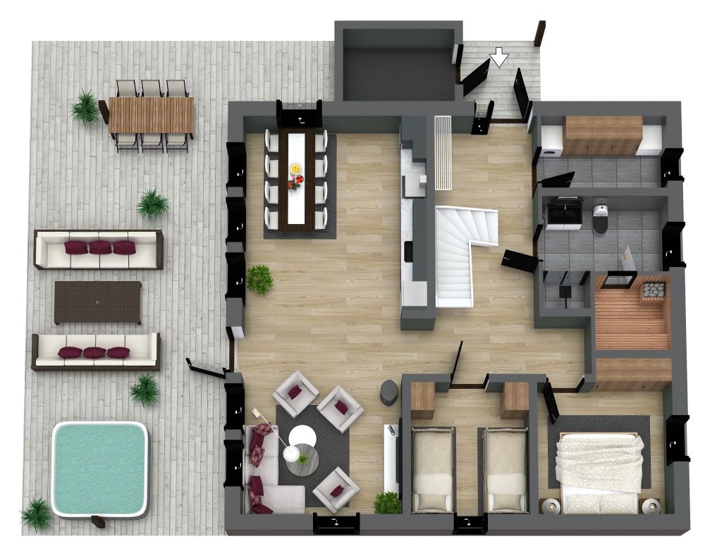 Harmoni 124 3D Floor Plan Ground Floor
