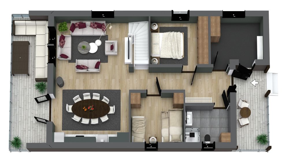 Harmoni 157 3D Floor Plan First Floor