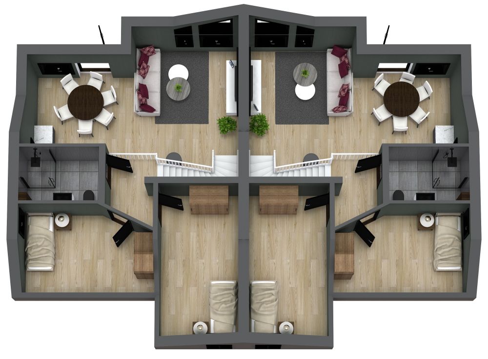 Harmoni Parhus 3D Floor Plan Second Floor