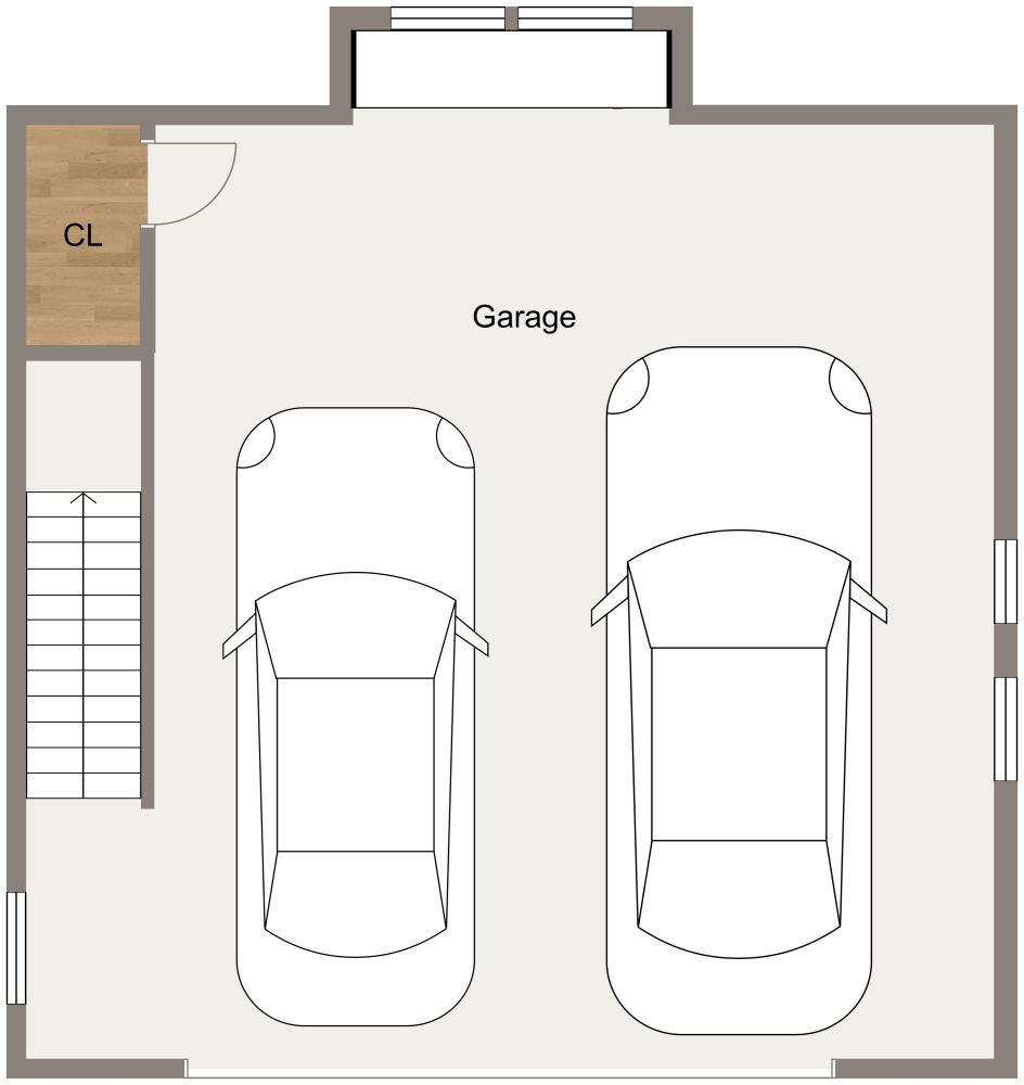 Double Garage Apartment 2D Floor Plan Garage