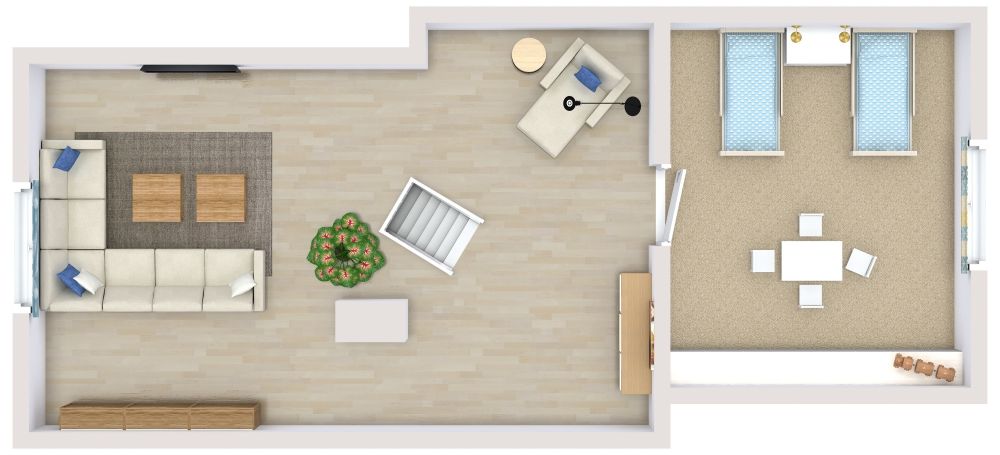 4 Story 6 Bedroom House Plan 3D, Second Floor
