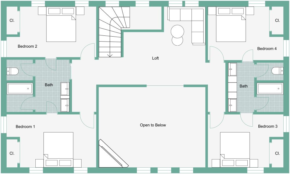 Barndominium House Plan 2D First Floor