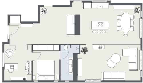 Geräumiges Haus mit 1 Schlafzimmer und Büro