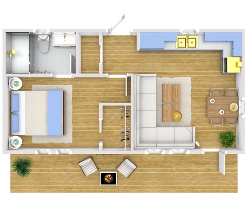 Grundriss für ein Tiny Apartment