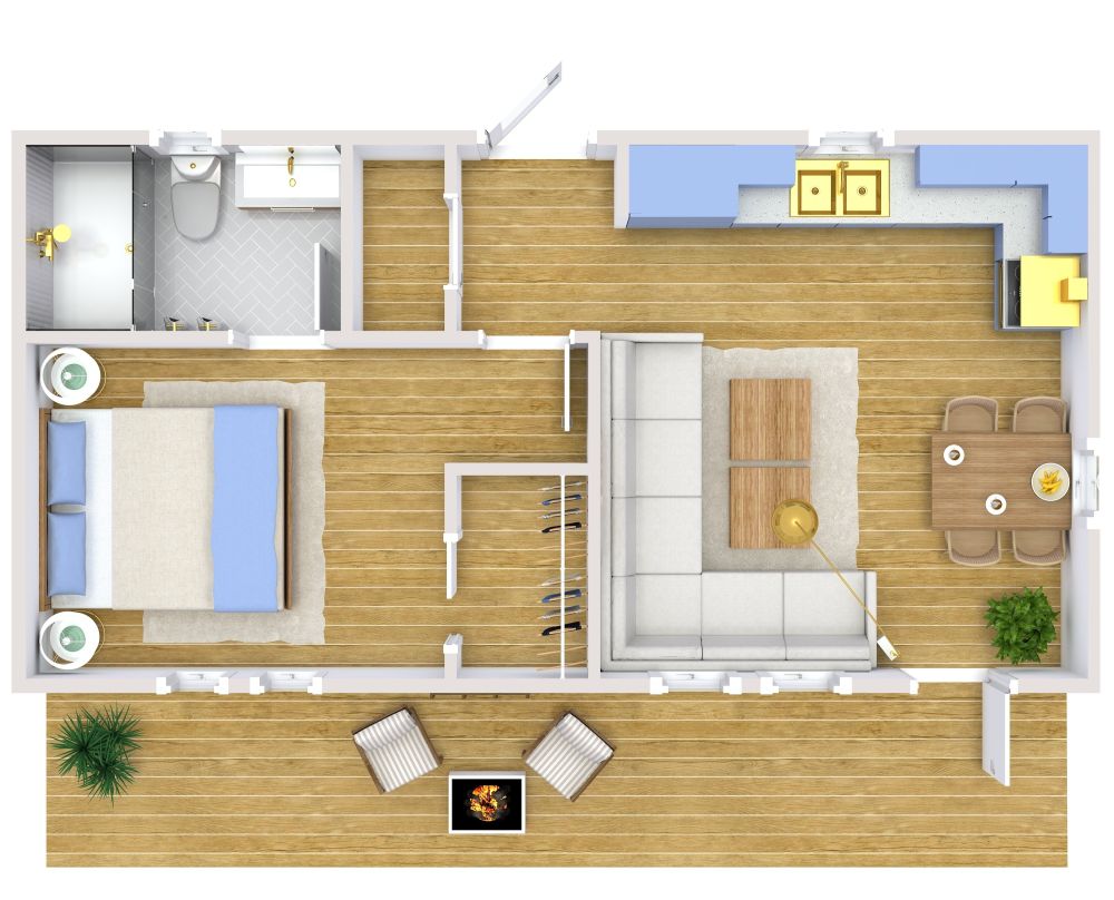 Grundriss für ein Tiny Apartment