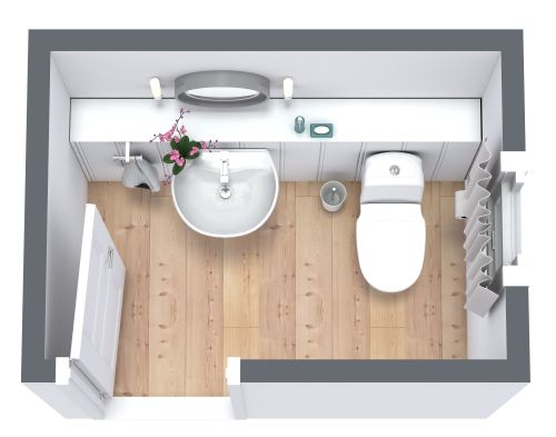 Grundriss für die traditionelle Gästetoilette