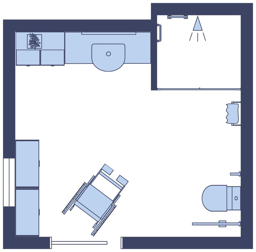 Grundriss für ein barrierefreies Badezimmer 2D Grundrisse