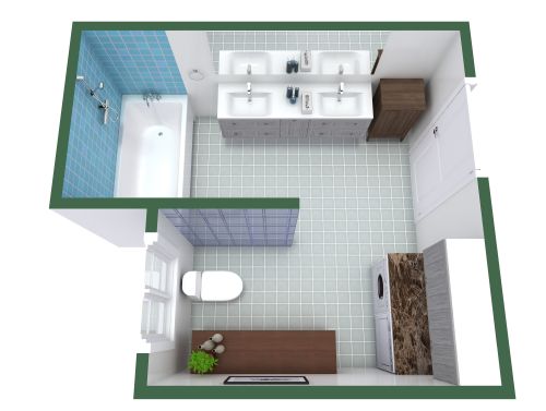 Grundriss für ein modernes Hauptbadezimmer