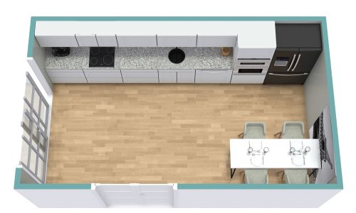 Küchenlayout für eine Wand