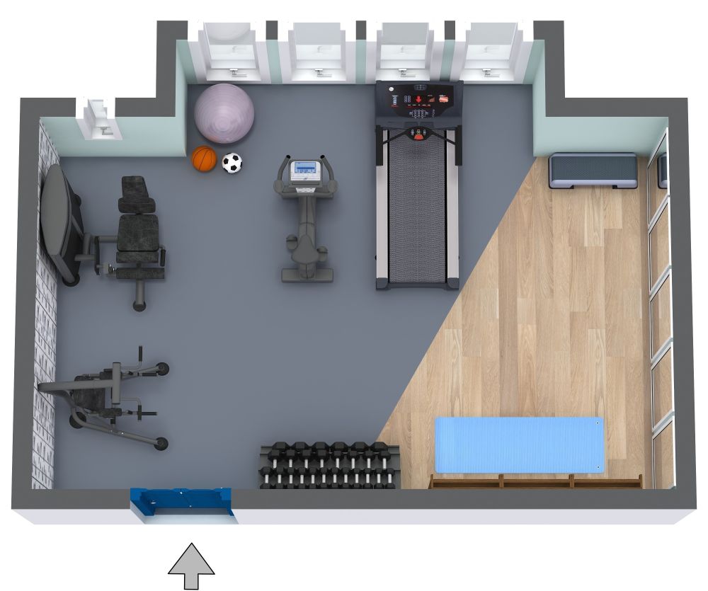 Grundriss-Idee für ein Fitnessraum