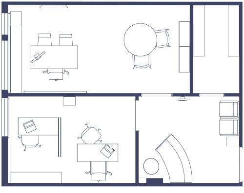 Designkonzept für ein kleines Büro