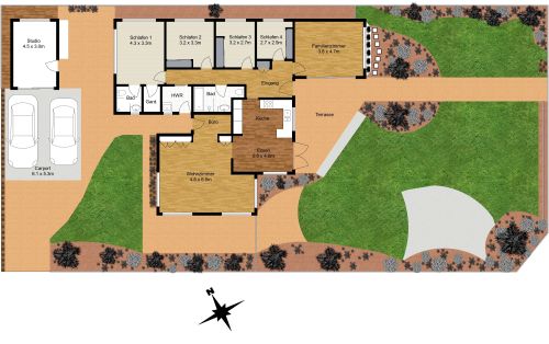 Lageplan mit großem Garten