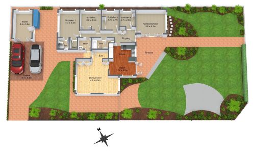 Lageplan mit großem Garten