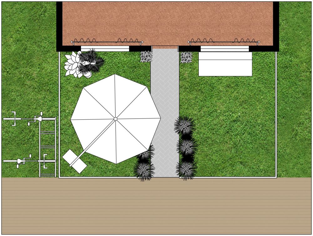 Garten-Design für einen Vorplatz 2D Grundrisse