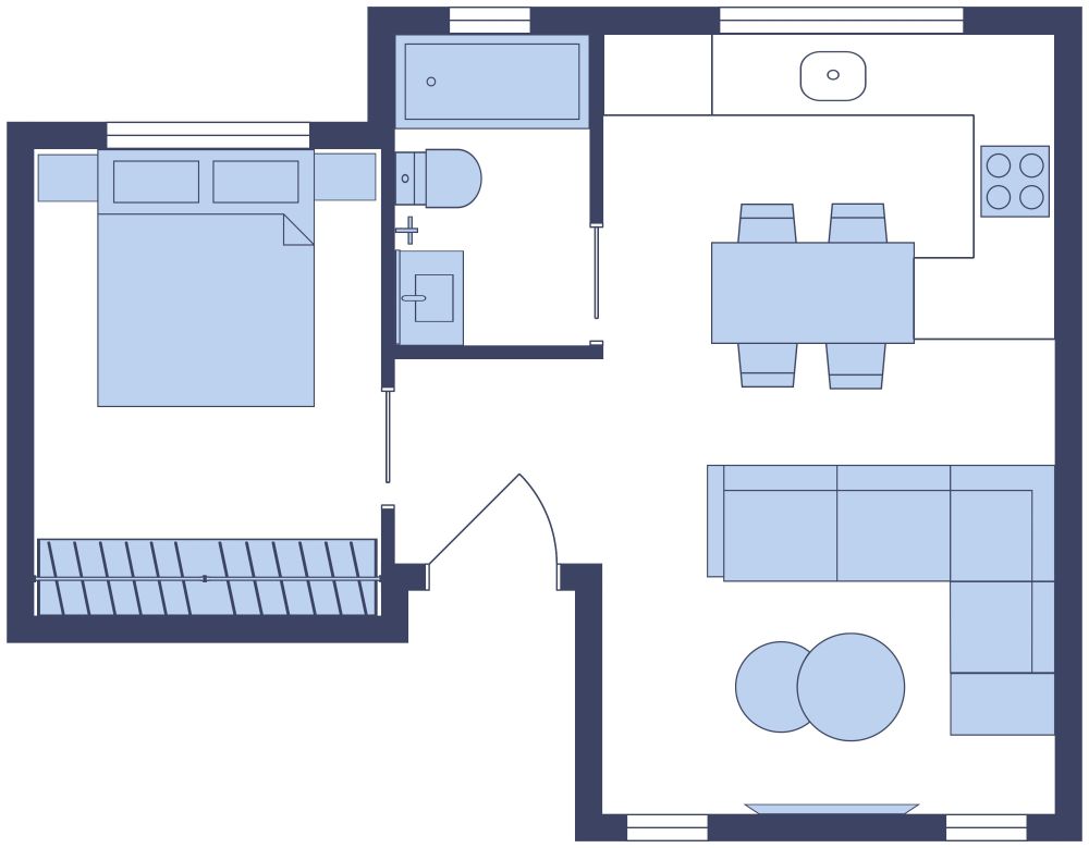 Grundriss für ein Tiny House 2D Grundrisse