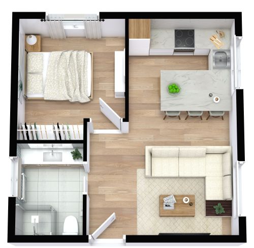 Platzsparendes Tiny Home Layout