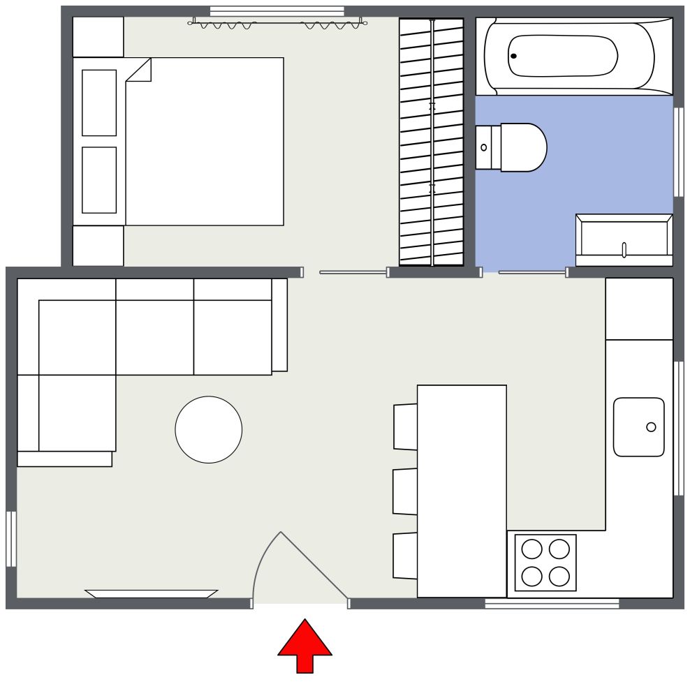 Grundriss-Design für ein Tiny Home 2D Grundrisse