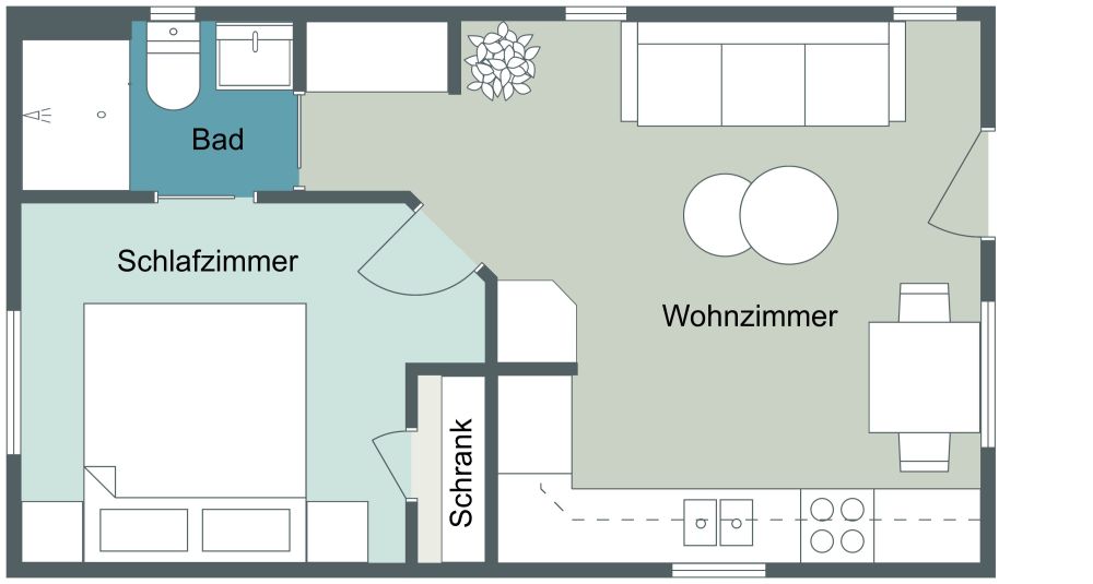Einfaches Tiny House Layout 2D Grundrisse