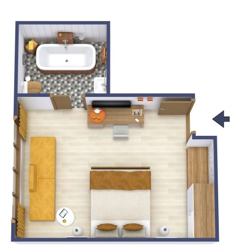 Luxuriöses Hotelzimmer mit Kingsize-Bett