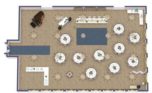 Layout-Idee für eine klassische Hochzeitslocation